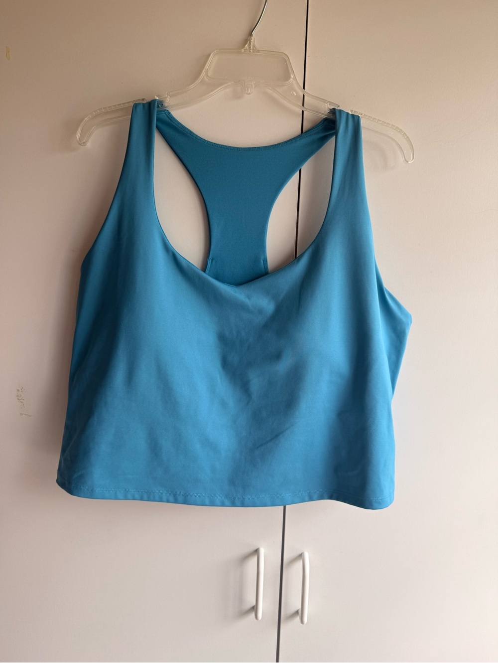 Fabletics Blue Racerback ActivewearLounge Built-In Bra Tank Top
